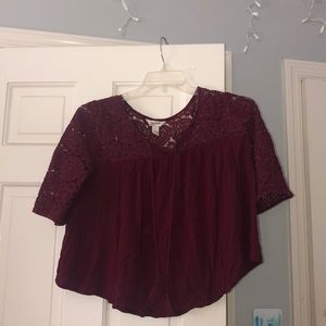maroon blouse